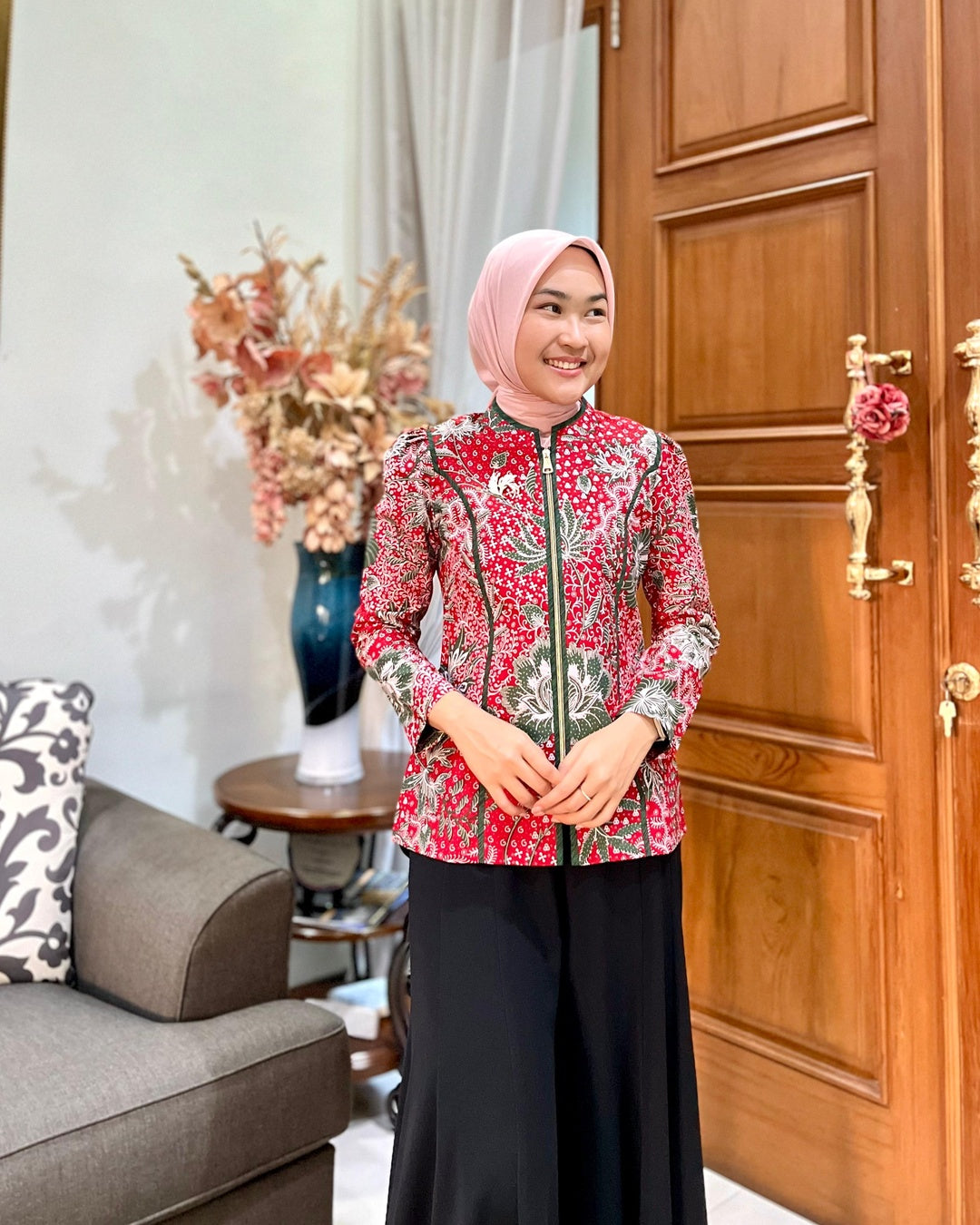 Dress Batik Anak Cewek Cantik Bunga Kupu - Tampilan 4:5 Foto 1